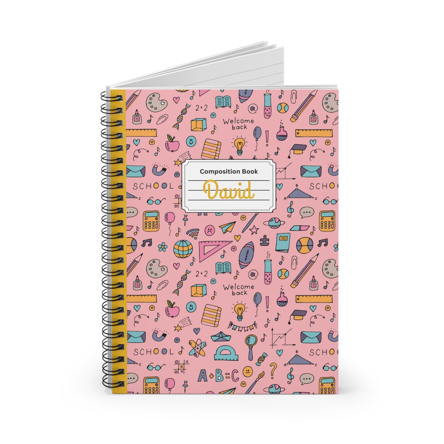 Personalized Chalkboard Chic Composition Book Inspired Playful Spiral Notebook - Perfect for School, Journaling, Kids, Teachers, Back to School Gifts