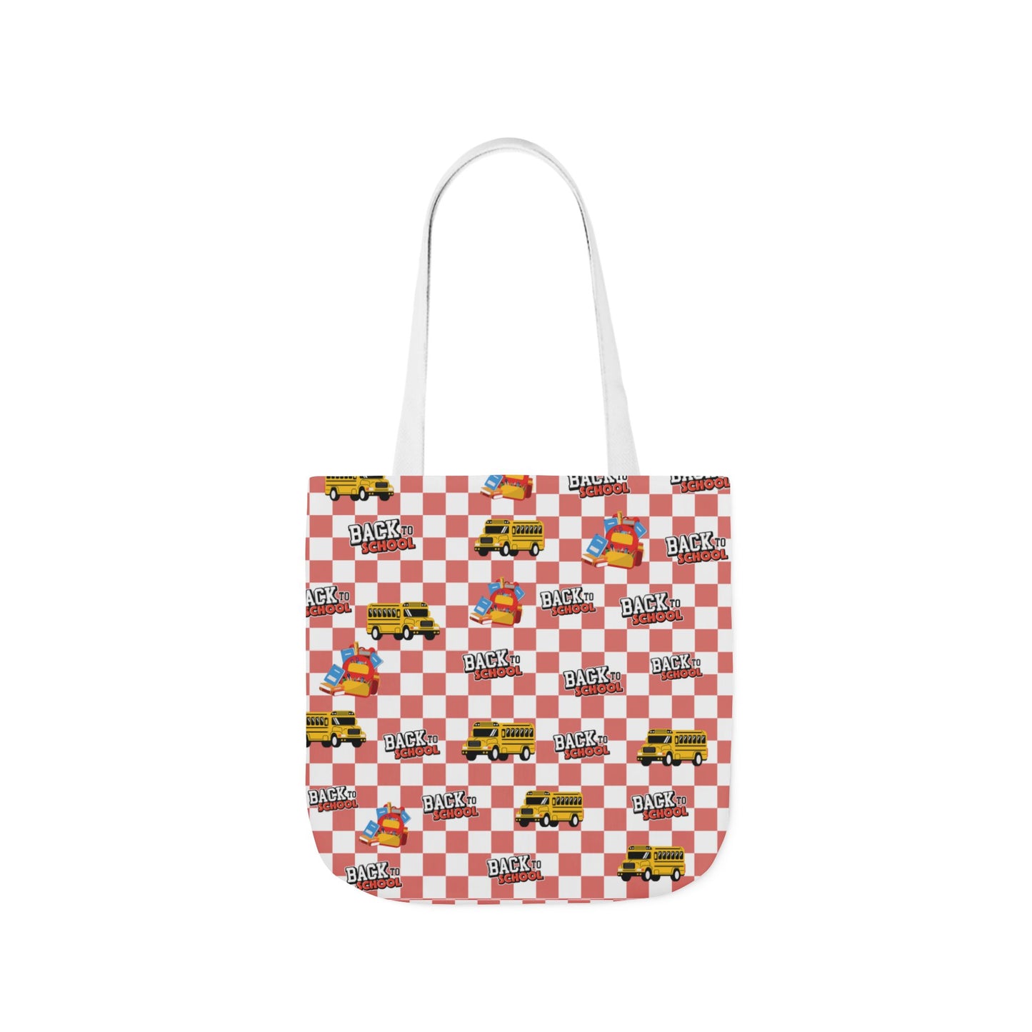 Personalized Red Schoolyard Chic Composition Book Inspired Canvas Tote Bag with Colorful Straps, Cute School Bag, Eco-Friendly Tote, Back to School Shopping Bag, Teacher Gift Idea