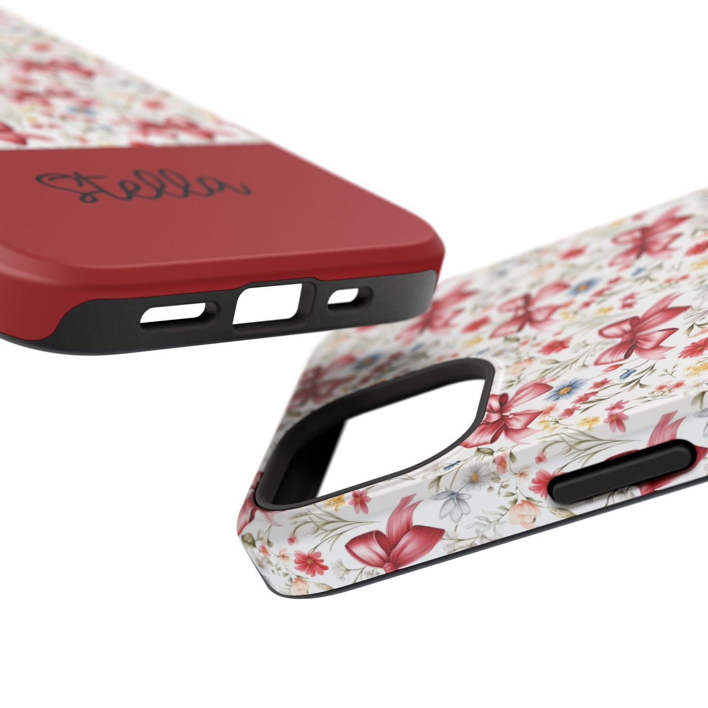 Personalized Rosette Coquette Floral Bow iPhone and Samsung Impact-Resistant Case — Custom Name Case