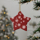 Red Snowflake Elegance Ceramic Ornaments (1pcs, 5pcs, 10pcs, 20pcs)