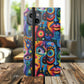 Psychedelic Visions Vibrant Art Flip iPhone and Samsung Phone Case - Colorful Faces Design for Phone Protection
