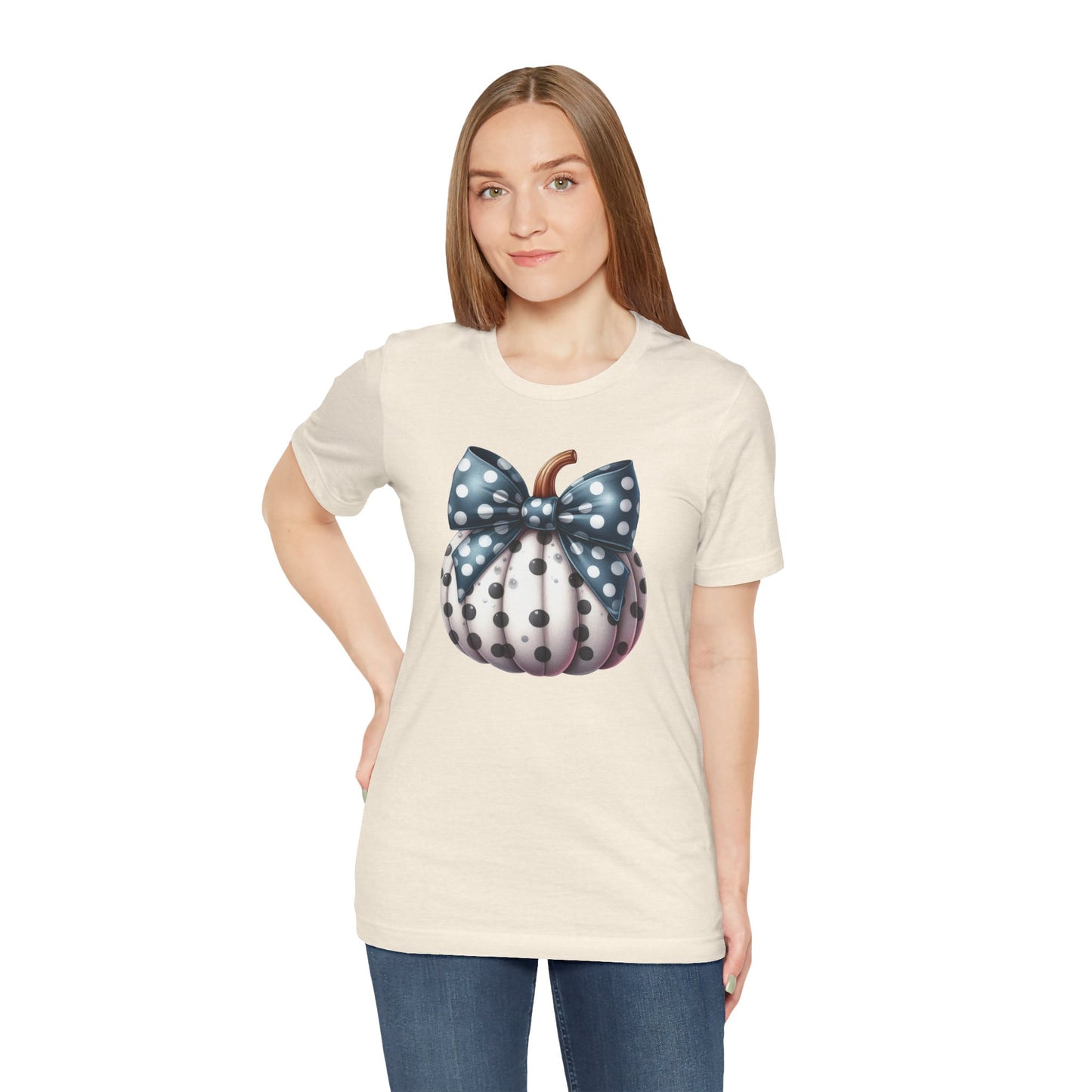 Polka Dot Pumpkin Charm Unisex Jersey Short Sleeve Tee