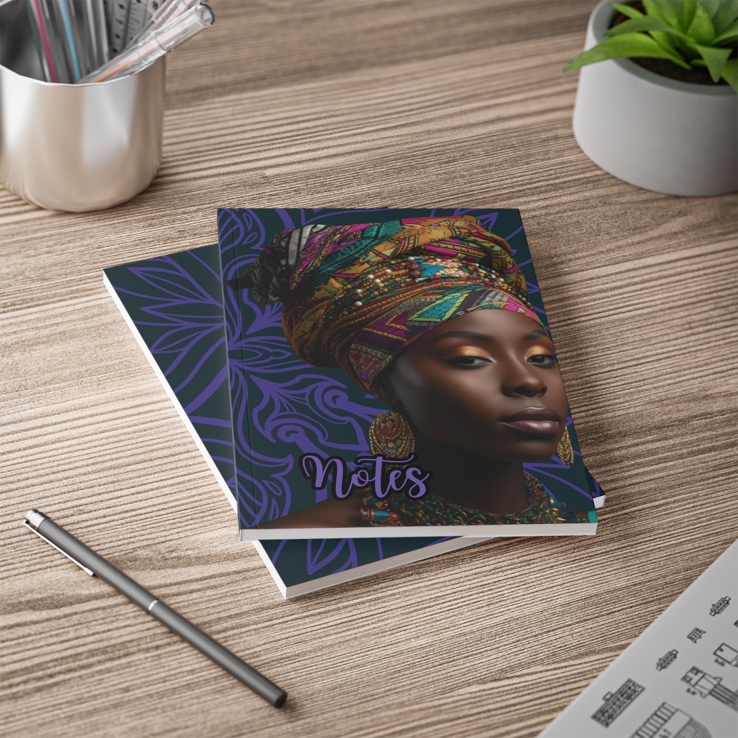 Elegant Motivational Notebook, A5 Journal for Inspiration, Black Woman Art, Affirmation Gift, Empowerment, School Supplies, Unique [...]