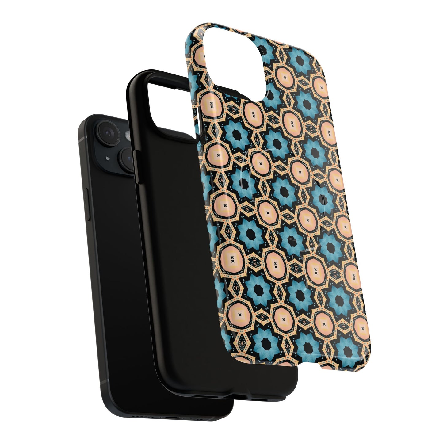 Sahara Star Mosaic Colorful Geometric iPhone Cases, Tough Magnetic iPhone Cases, Vibrant Design iPhone Cover, Durable iPhone Protection, Stylish Tech Accessories.