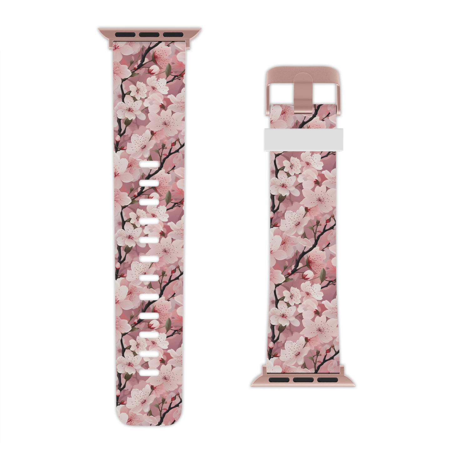 Cherry Blossom Floral Apple Watch Band - Elegant Design.