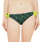 Black Tropical Bliss Loop Tie Side Bikini Bottom (AOP)