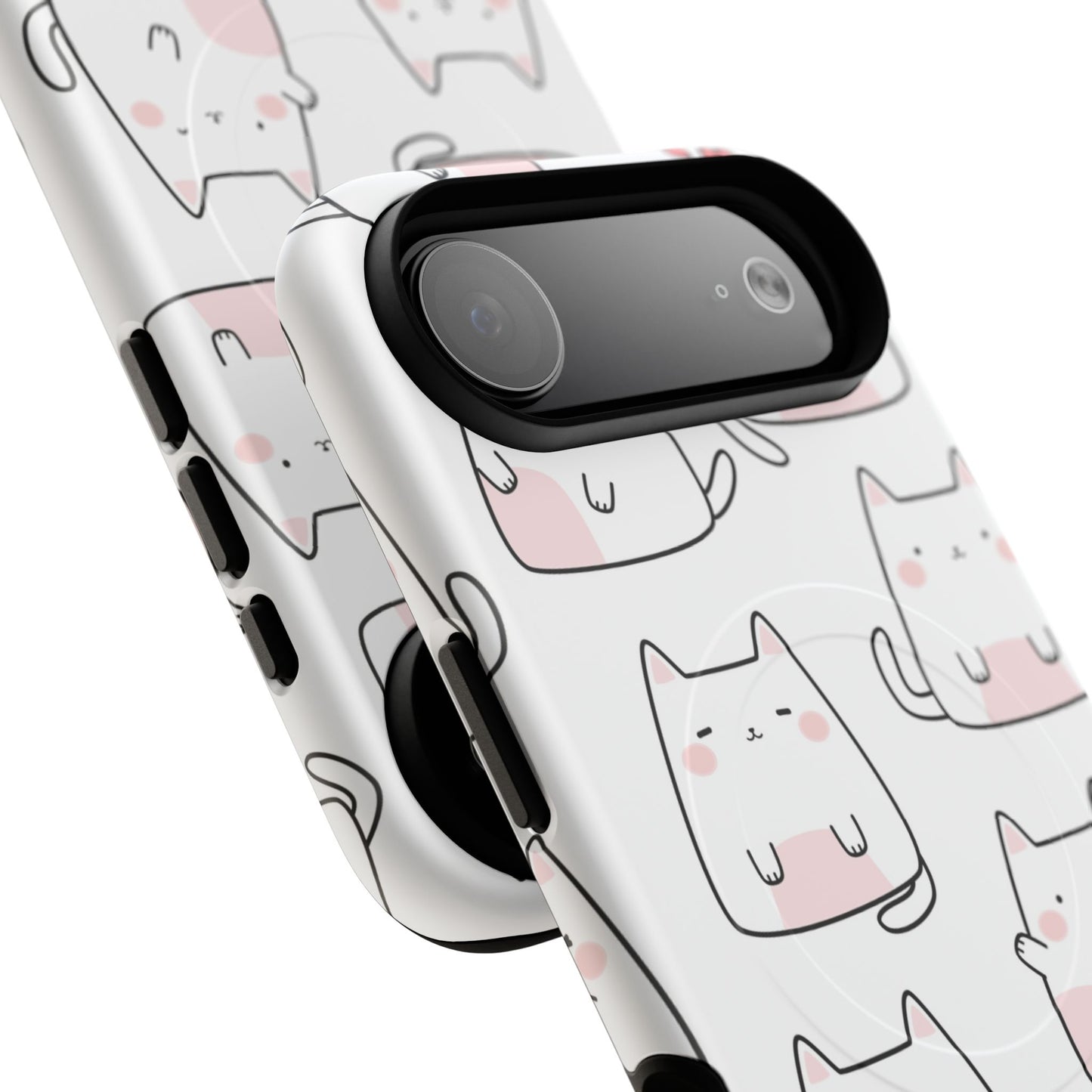 Cute Kawaii Cat Tough Magnetic iPhone Case, Cute Cat Lover Gift, Kawaii iPhone Cover, Tough iPhone Case, Unique Pet Themed Accessory,