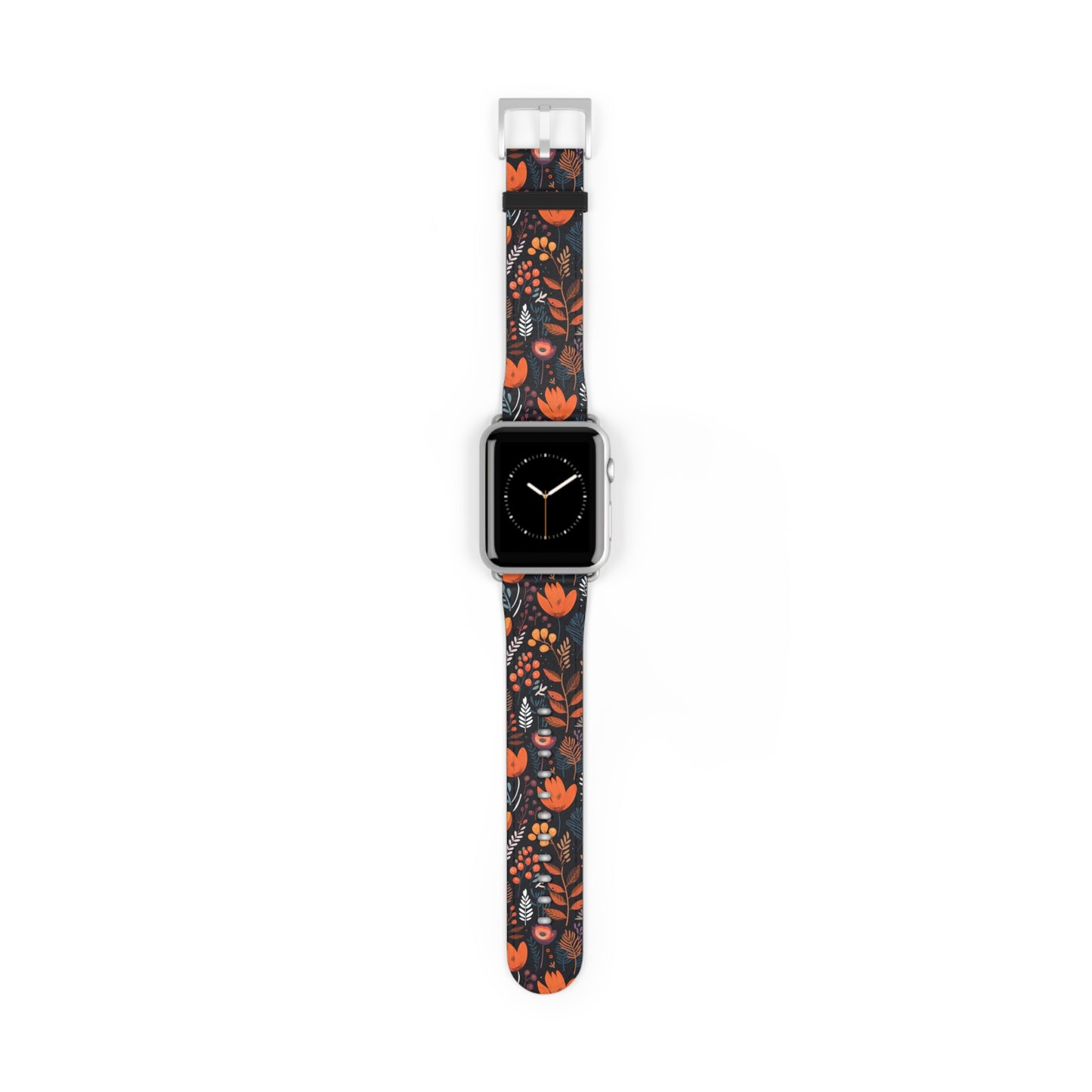 Autumn Bloom Floral Patterned Watch Band - Boho Chic Accessory, Gift for Her, Adjustable Strap for Smartwatch, Trendy Wristband, Floral Design.
