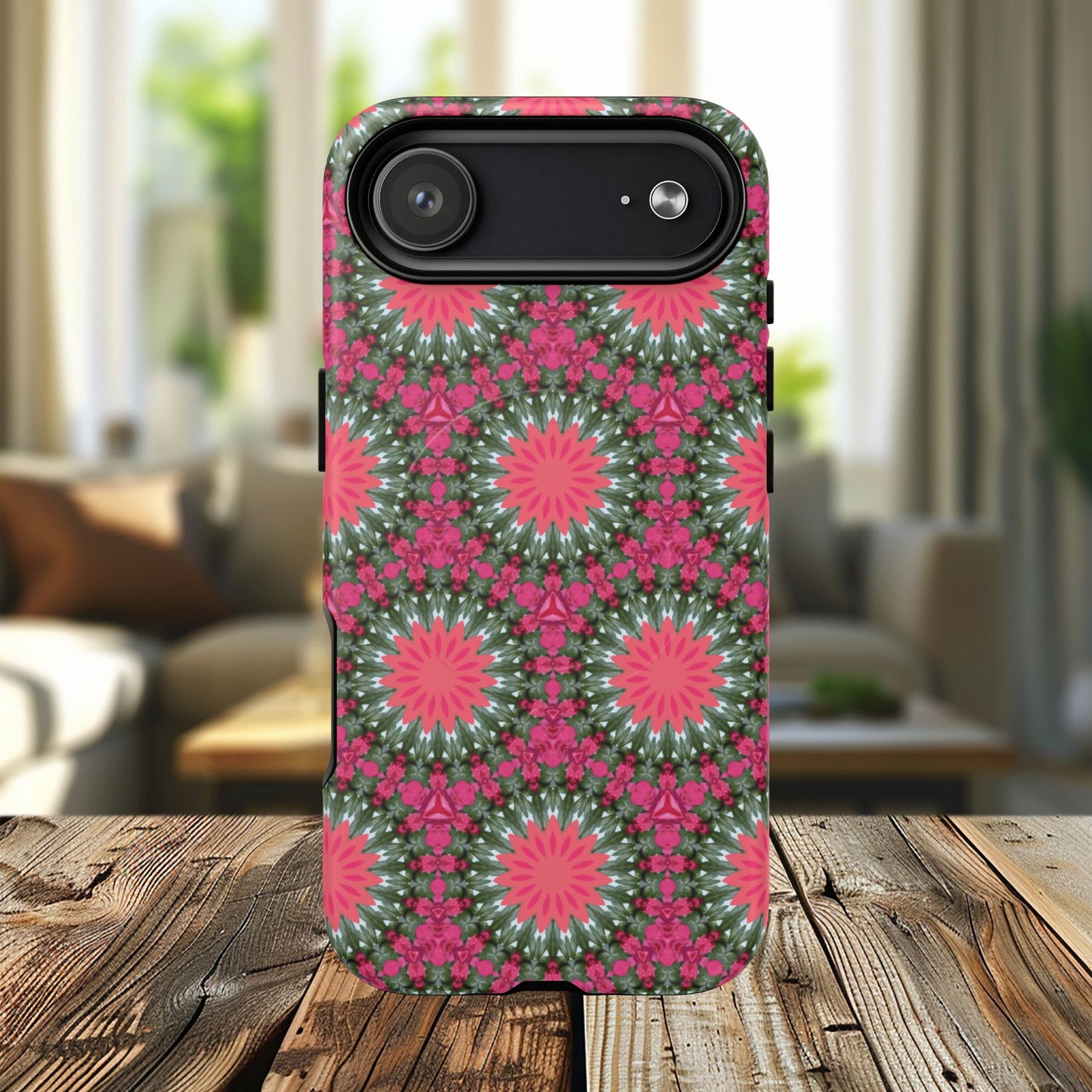 Floral KaleidoBloom iPhone Case, Tough Magnetic Cases, Floral iPhone Cover, Stylish Tech Accessory, Durable Design, Vibrant Gift Idea