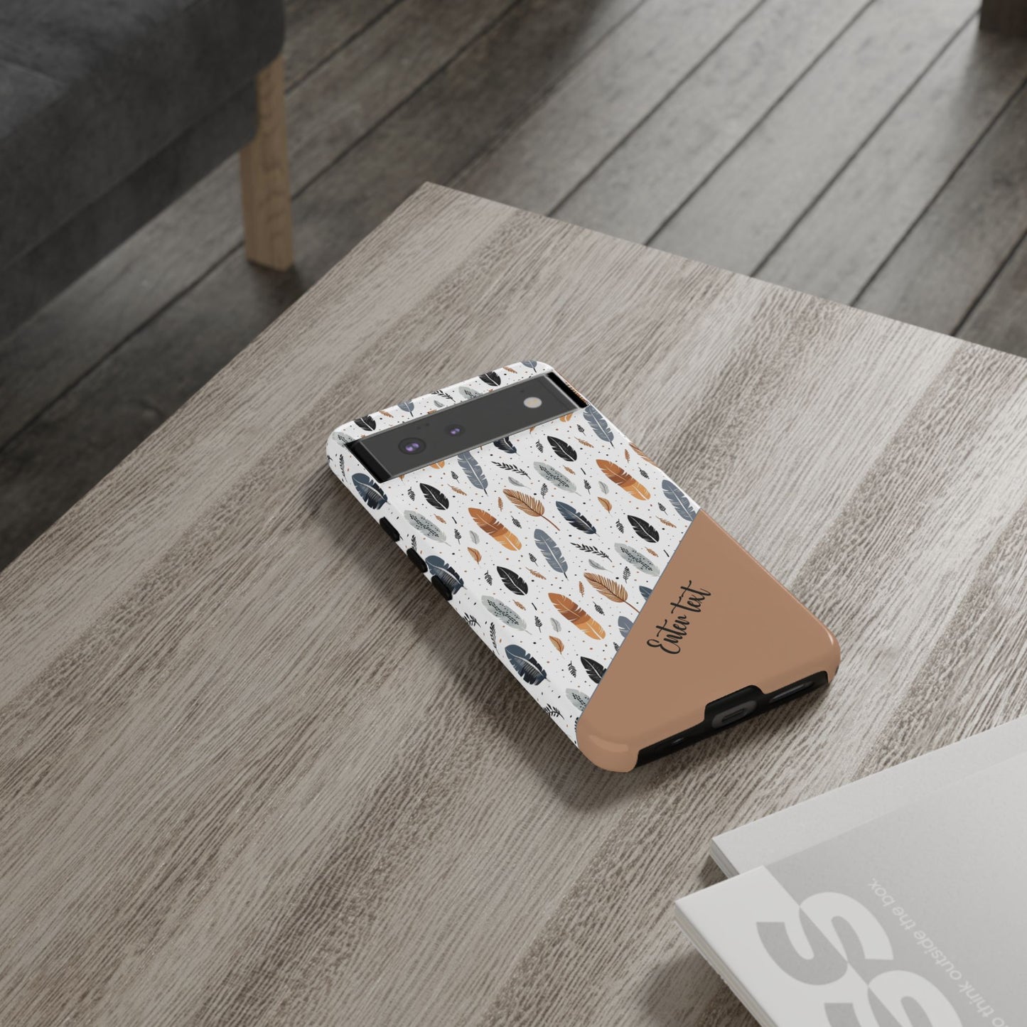 Personalized Whispering Feathers Tough Case — Dark Feather Protective Phone Case for Samsung & Google