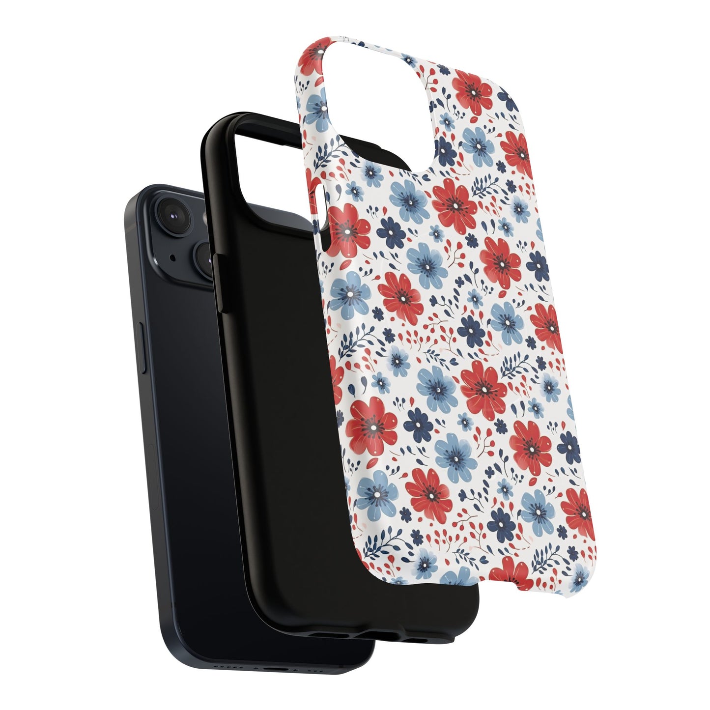 Patriotic Floral Dreams Tough Magnetic iPhone Cases, Durable, Stylish, Gift for Her, Protective Phone Cover, Spring Floral Design