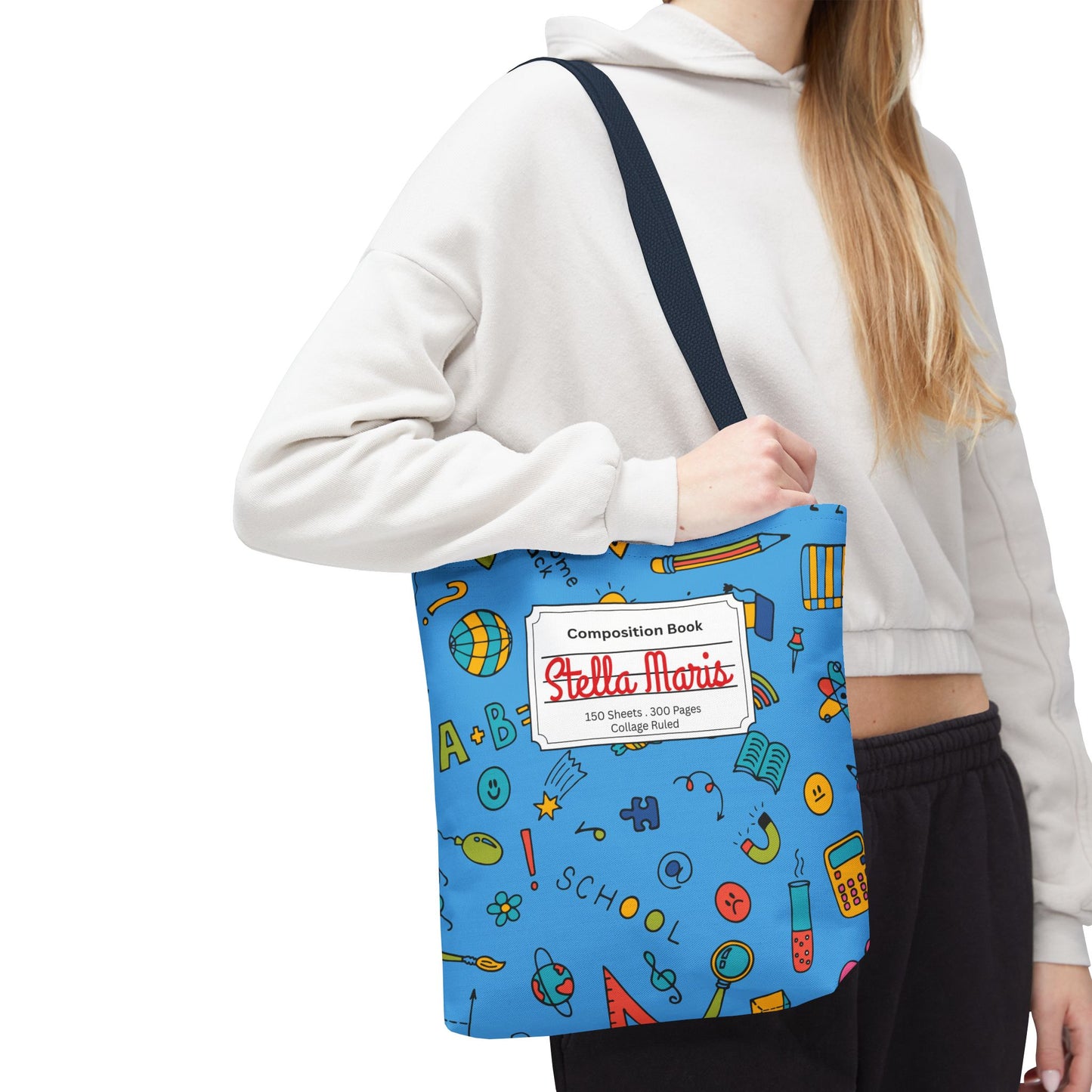 Personalized Classroom Couture Composition Book Inspired Tote Bag, Back to School Tote, Teacher Gift, Kids Bag, Custom Name Bag, Educational Accessories, Back to School Tote Bag.