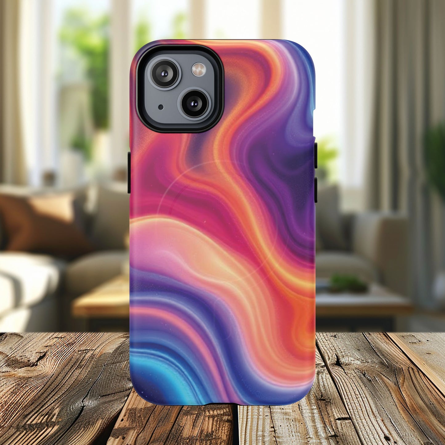 Cosmic Lava Flow Colorful Abstract iPhone Case , Tough Magnetic Protection, Stylish Accessories, Gift for Tech iPhone Lovers, Vibrant Mobile Covers