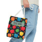 All-Over Apple Print Personalized Tote Bag — Durable Everyday Carry (3 Sizes, 5 Handle Colors)