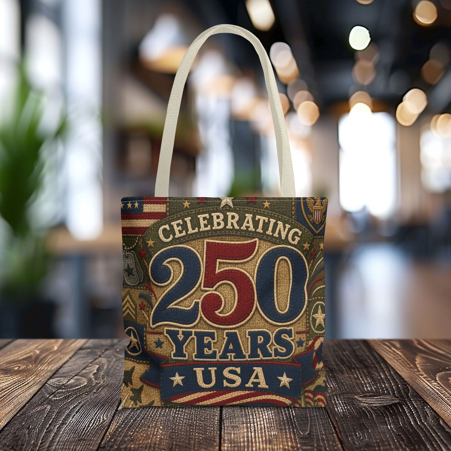 250 Years USA Tote Bag — Patriotic Celebratory All-Over Print Tote