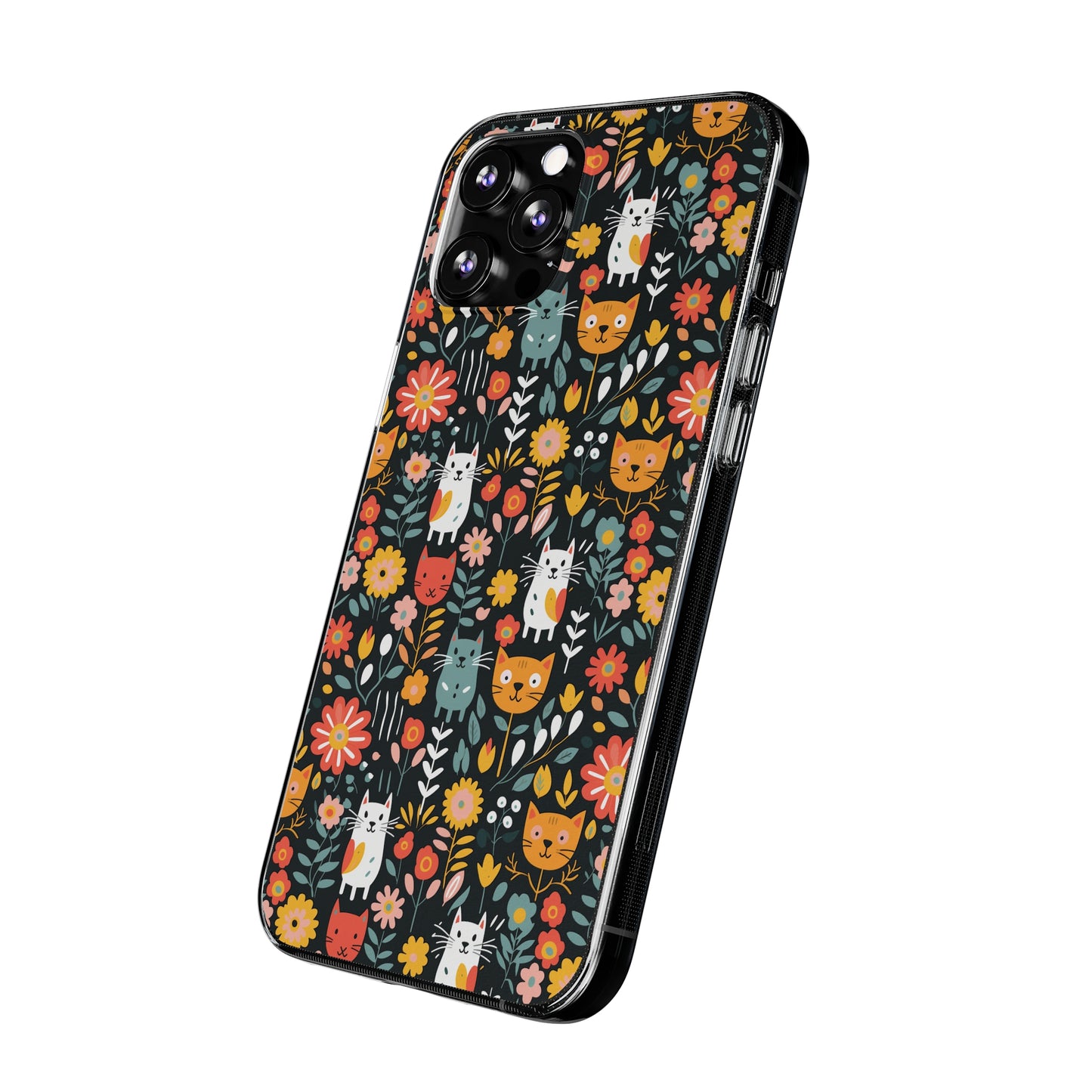 Whimsical Feline Garden Soft iPhone, Google and Samsung Cases