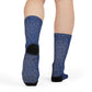 Winter Wonderland Navy Sublimation Crew Socks