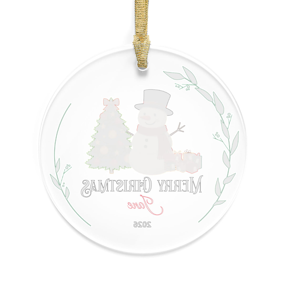 Merry Christmas Snowman & Christmas Tree Acrylic Ornament 2026