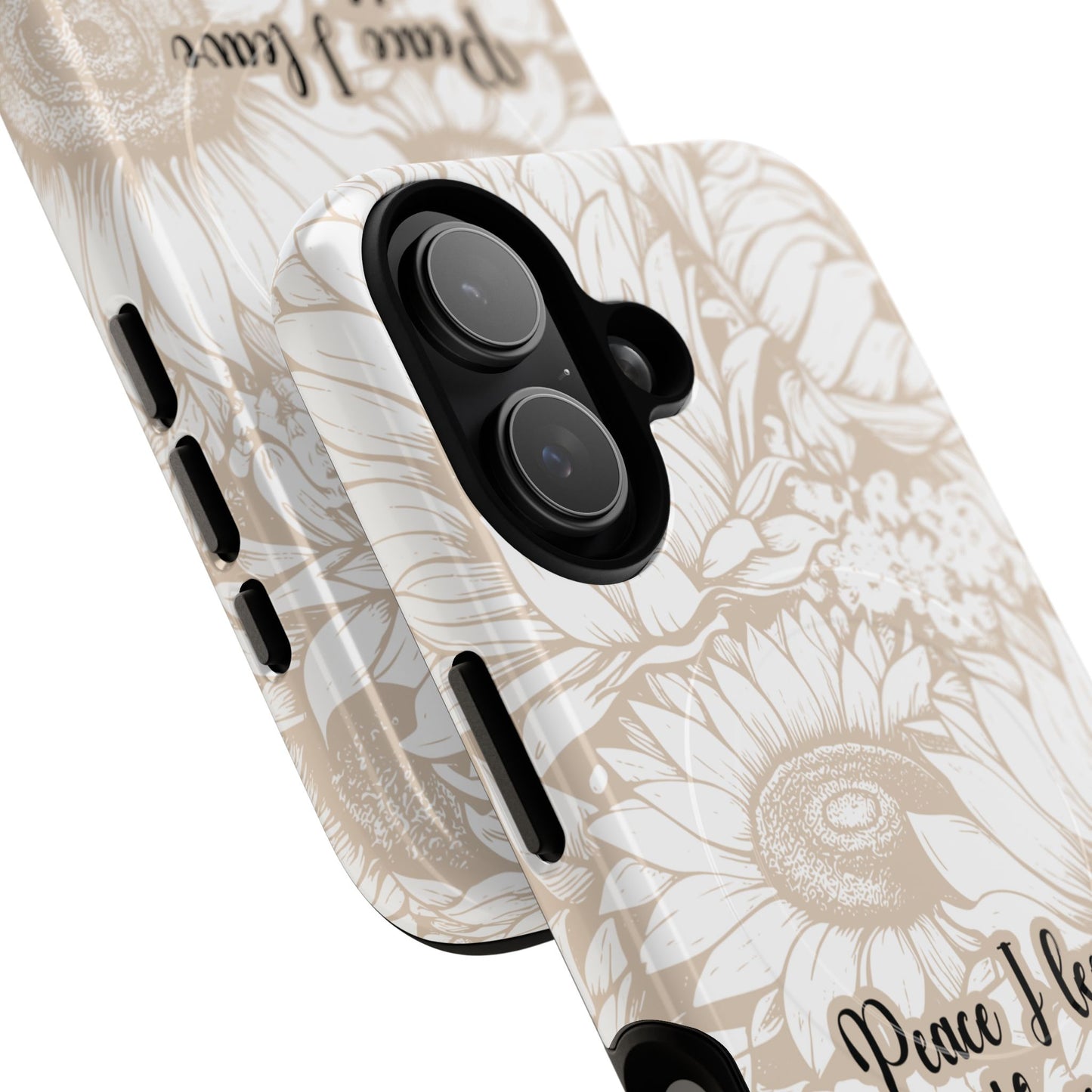 Peace I Leave with You John 14:27,Tough iPhone Magnetic MagSafe® Case Scripture, Sunflower Bible Verse,  iPhone® 13,  14, iPhone 15, iPhone 16, 17, Pro, Pro Max, Plus Cases.