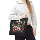 Faith and Floral Cross Heart Tote Bag