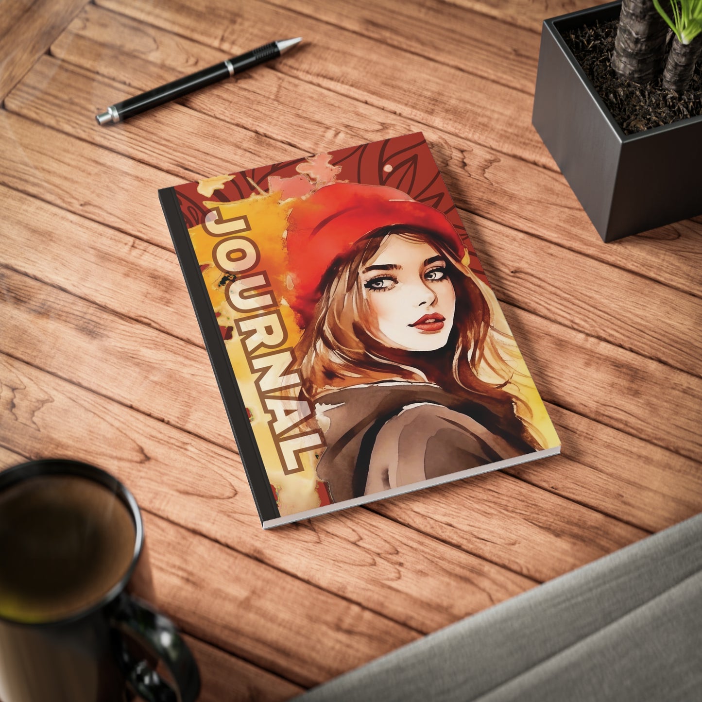 Artistic A5 Notebook, Journal, Daily Insights, Floral Design, Gift for Writers, Creative Planner, Fall Vibes, Stationery Lover.