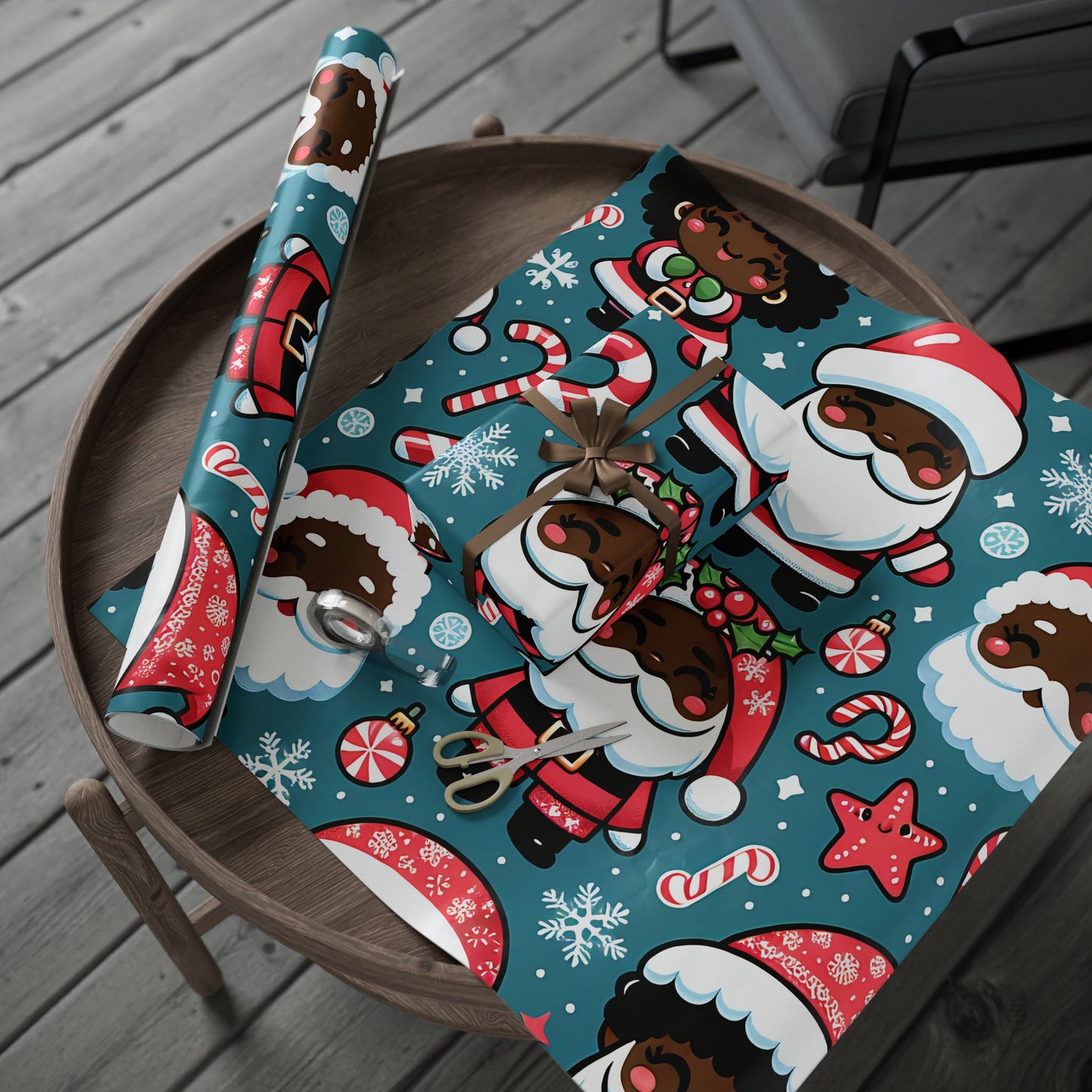 Wrapping Papers - Santa Claus Holiday Collection - Matte or Glossy Finish - 90gsm Paper