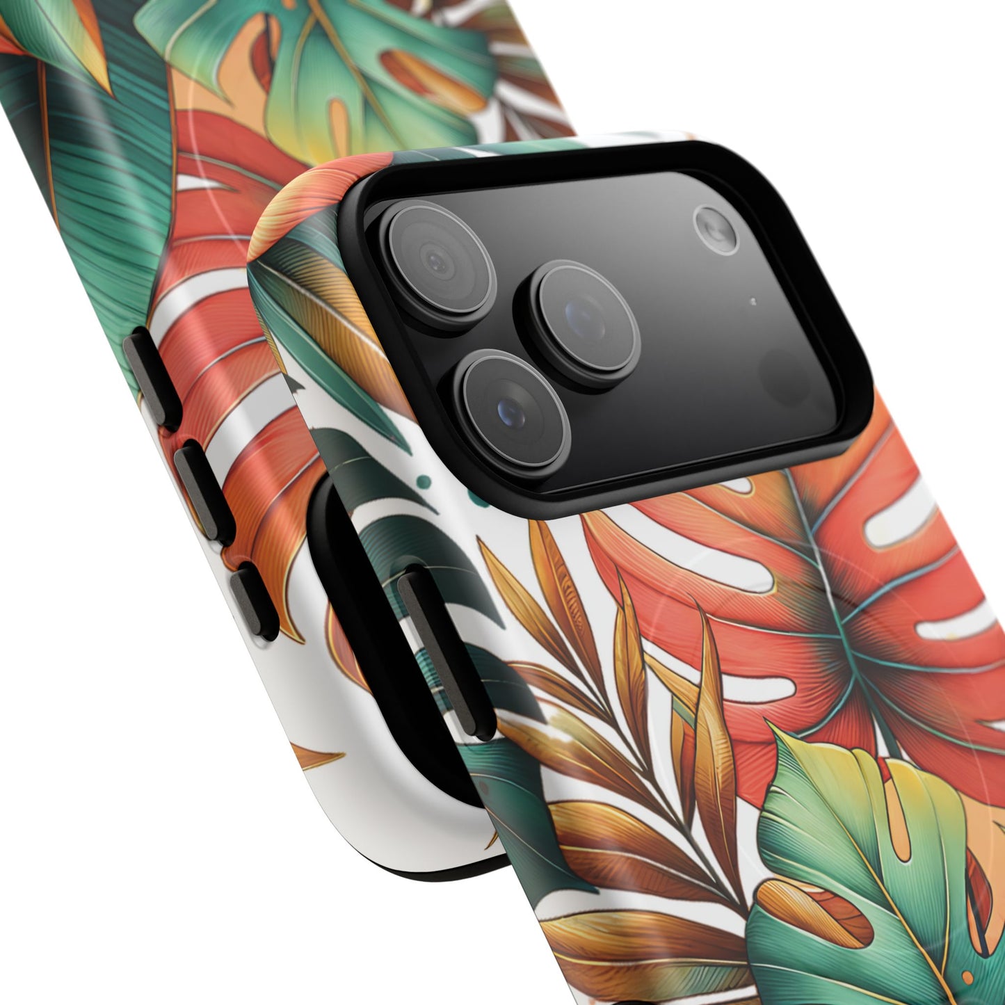 Tropical Monstera Leaf Phone Case - Stylish Tough Magnetic Cases, Floral Protection, Summer Vibe, Gift for Nature Lovers, Trendy Mobile Accessories