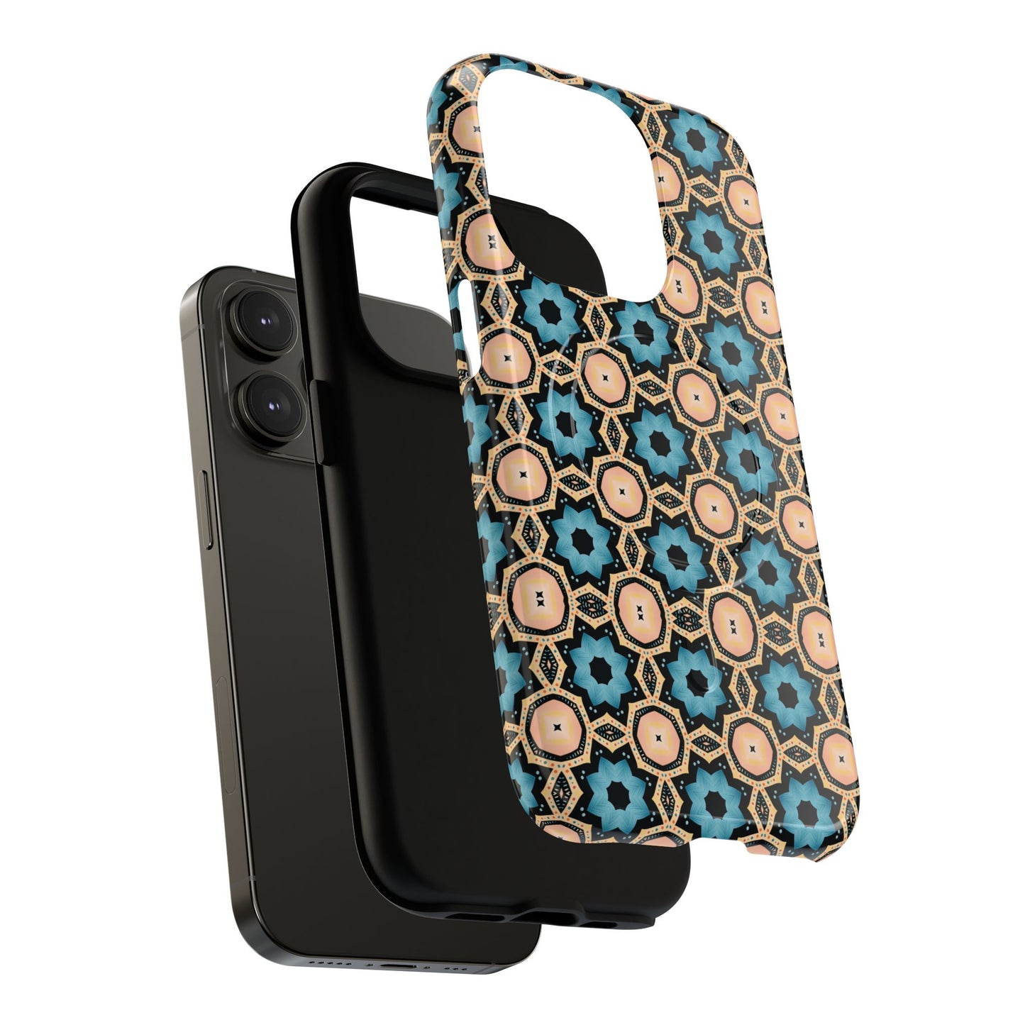 Sahara Star Mosaic Colorful Geometric iPhone Cases, Tough Magnetic iPhone Cases, Vibrant Design iPhone Cover, Durable iPhone Protection, Stylish Tech Accessories.