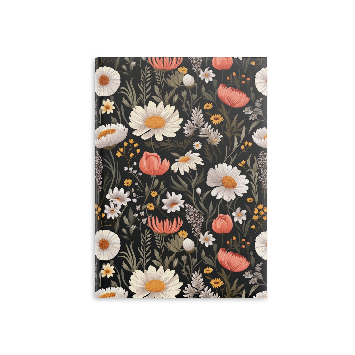 Blossom Elegance: Noir Garden Hardcover Notebook with Puffy Covers