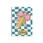 Teal Checkered Charm Hardcover Notebook with Puffy Covers (PY)