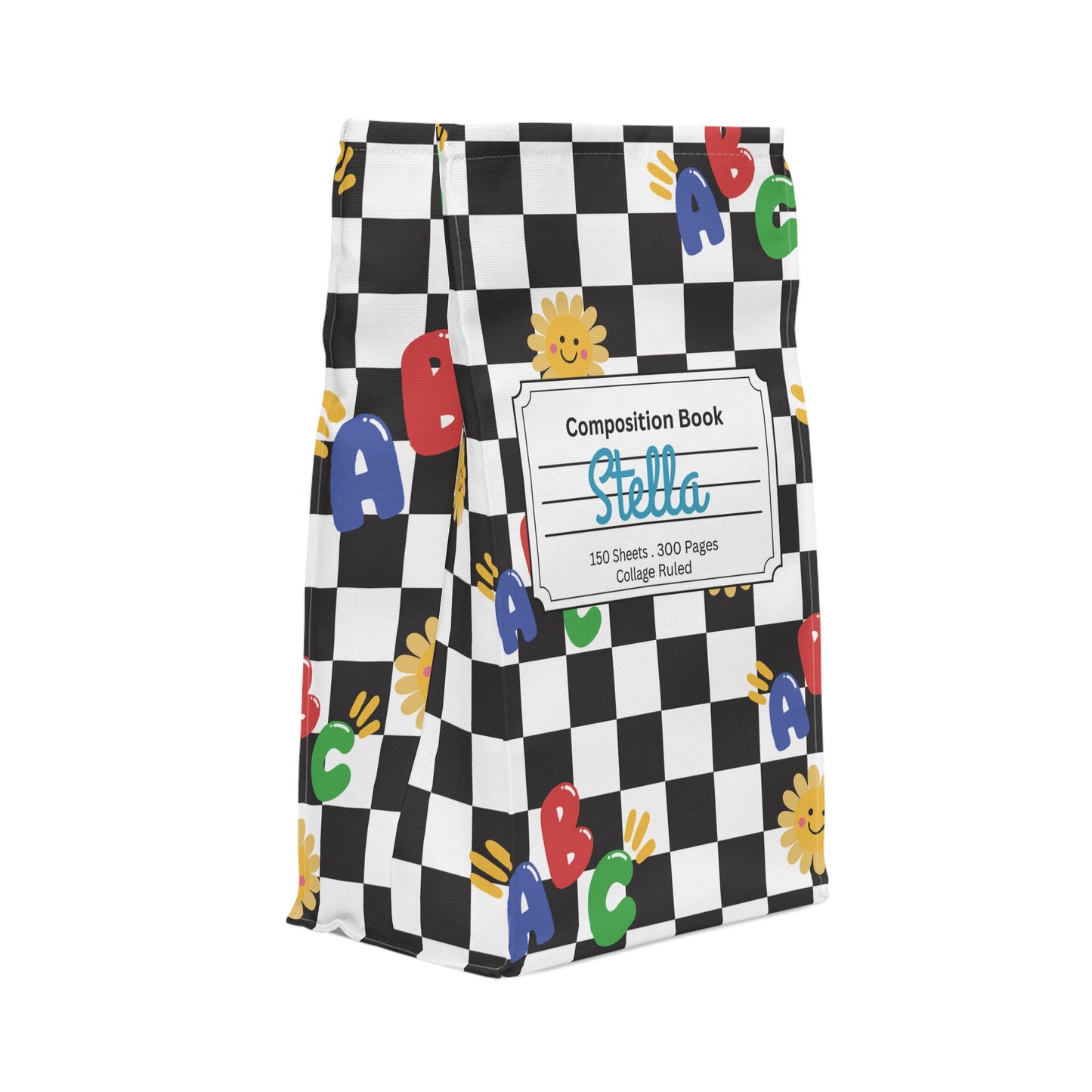 Custom Schoolyard Chic Composition Book Inspired Stylish Polyester Lunch Box for Kids - Perfect for School, Picnics, or Snacks | Personalized ABC Design, Back to School, Family [...]