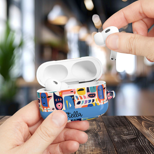 Personalized Abstract Art AirPod Case — Colorful Custom Name/Affirmation Design
