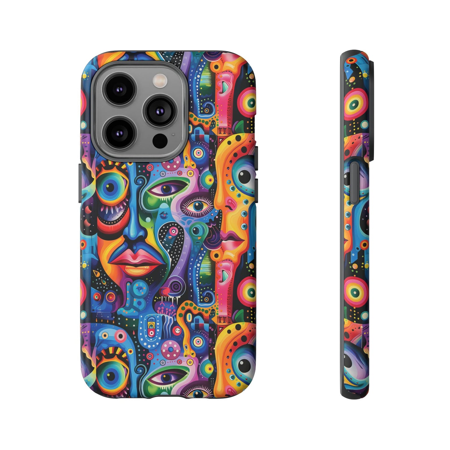 Psychedelic Visions Colorful Art iPhone Case - Tough Cases with Vibrant Abstract Design