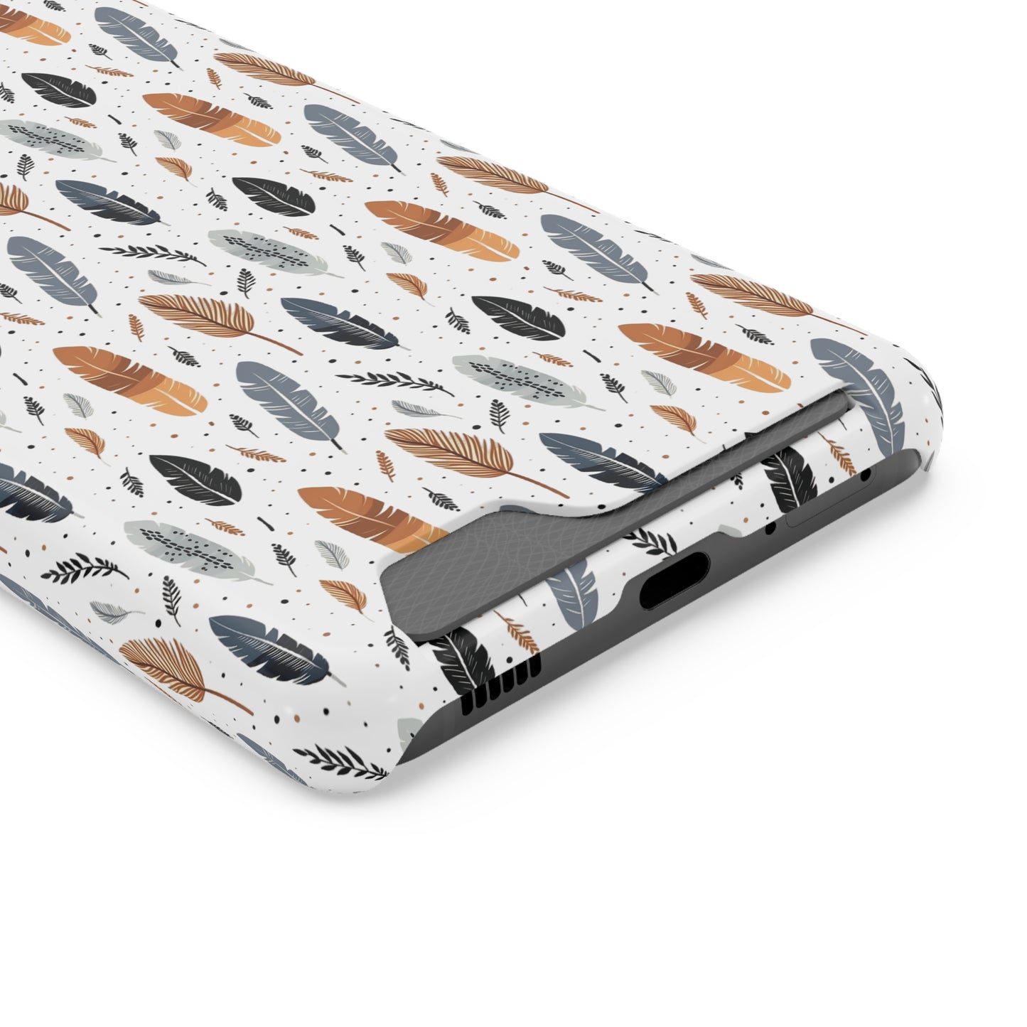 Whispering Feathers iPhone and Samsung Case With Card Holder