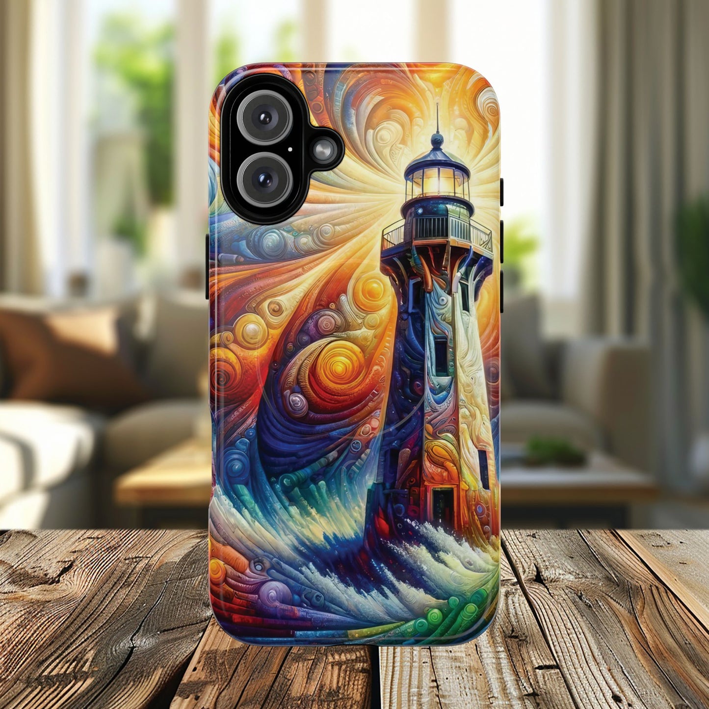 Vibrant Lighthouse Magnetic iPhone Case, Durable Protection for Everyday Adventure, Gift for Nature Lovers, Colorful iPhone Cover