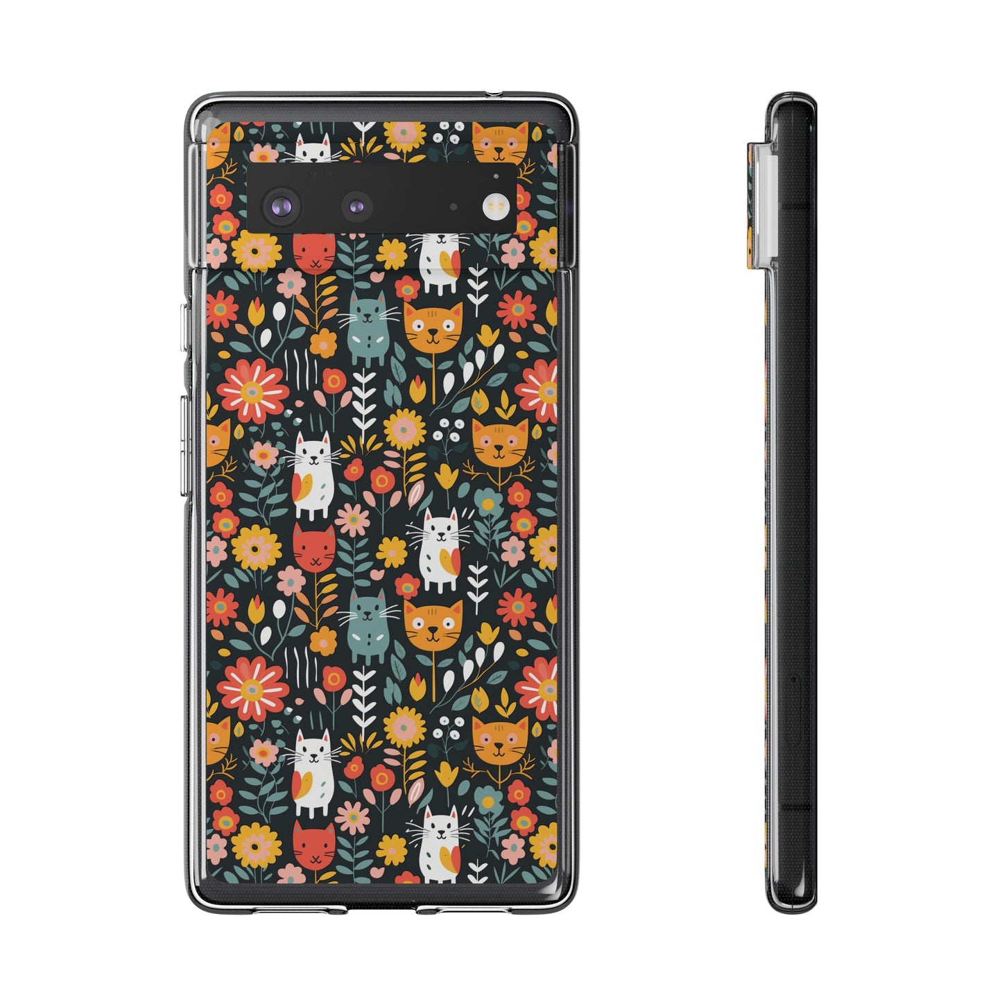 Whimsical Feline Garden Soft iPhone, Google and Samsung Cases