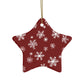 Red Snowflake Elegance Ceramic Ornaments (1pcs, 5pcs, 10pcs, 20pcs)