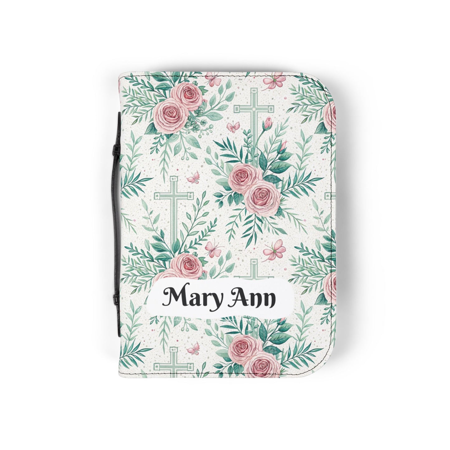 Floral Christian Bible Cover - Personalized with Name, Inspirational Gift for Baptism, Confirmation, or Any Religious Occasion