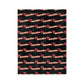 Personalized Name Velveteen Microfiber Blanket — Black Patterned ‘Smile’ Script Cozy Throw