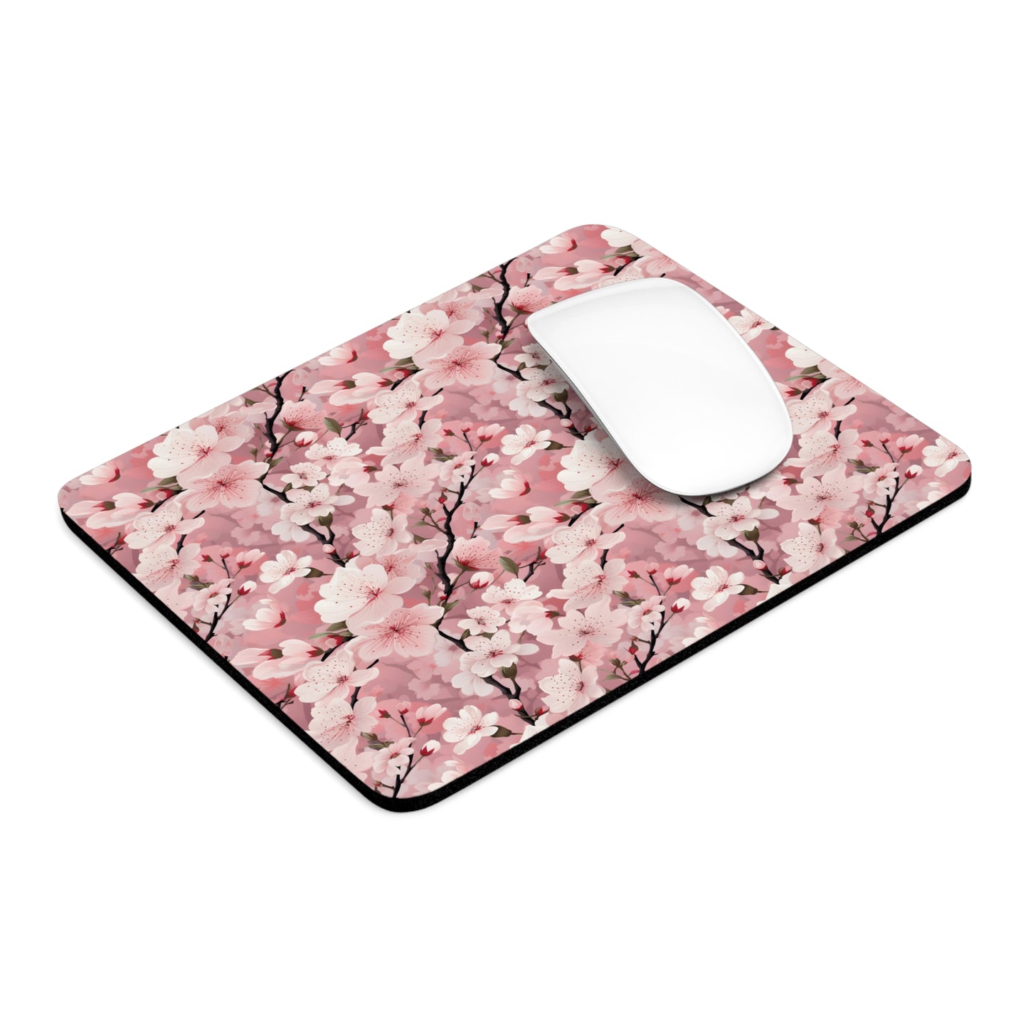 Cherry Blossom Floral Mouse Pad - Elegant Desk Accessory for Home & Office