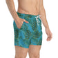 Turquoise Tropical Bliss Swim Trunks (AOP)