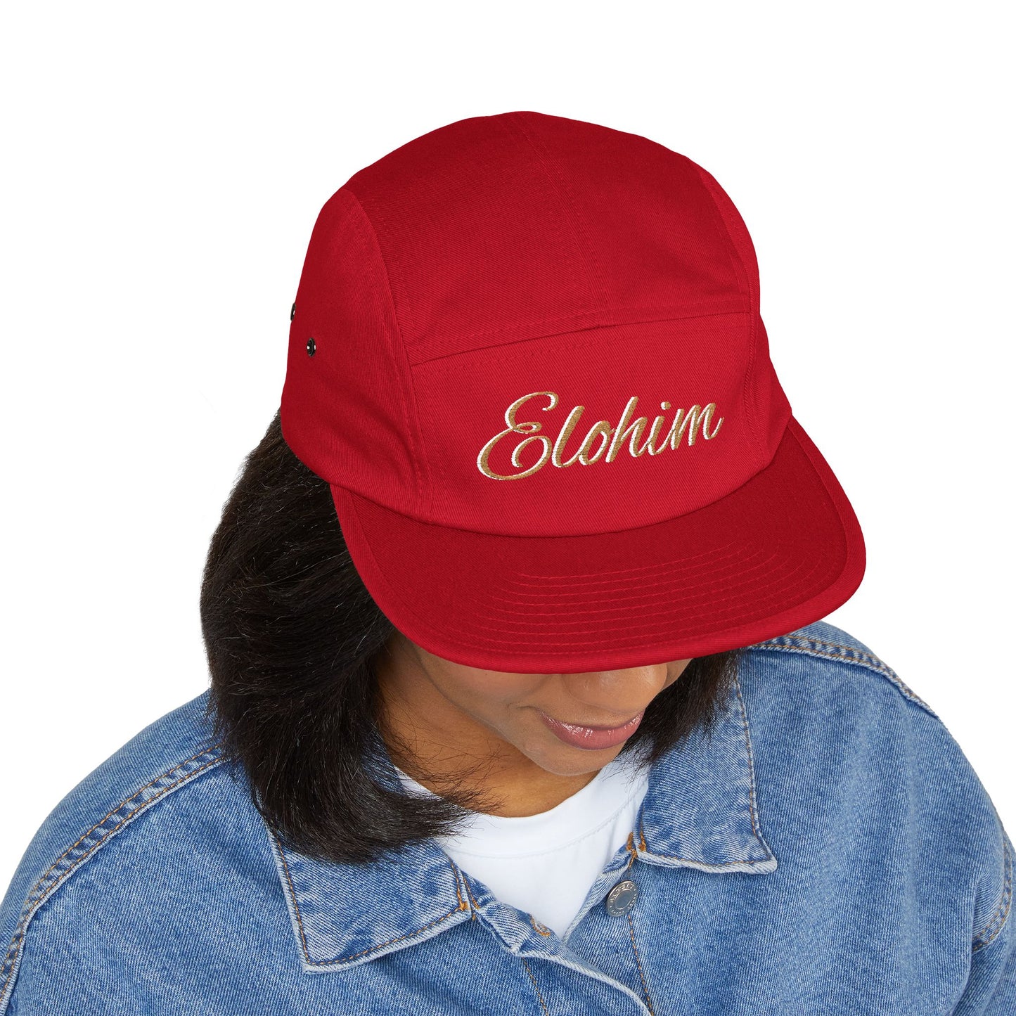Embroidered 'ELOHIM, GENESIS 1:1'  5 Panel Cap, Trendy Hat, Outdoor Gear, Streetwear Accessory, Unique Gift, Fashion Statement