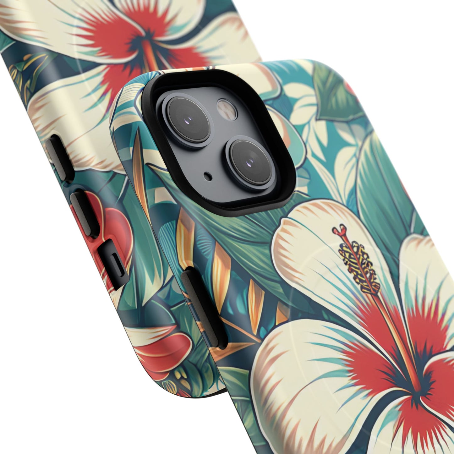 Tropical Hibiscus MagSafe® iPhone® Tough Case - Stylish Phone Protection Gift for Nature Lovers, Vibrant, Summer Vibes.