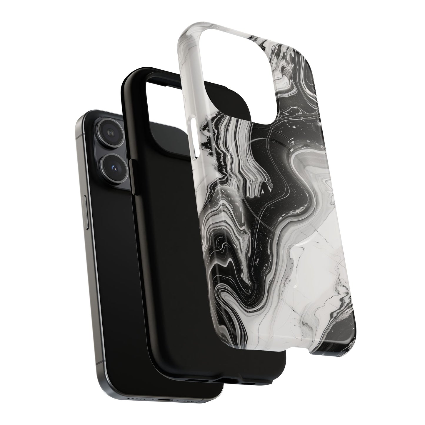 Black Marble Magnetic iPhone Case for Tough Protection, Stylish iPhone Mobile Accessory, Fashionable Gift, Unique Marble iPhone Design, Durable Smartphone Cover