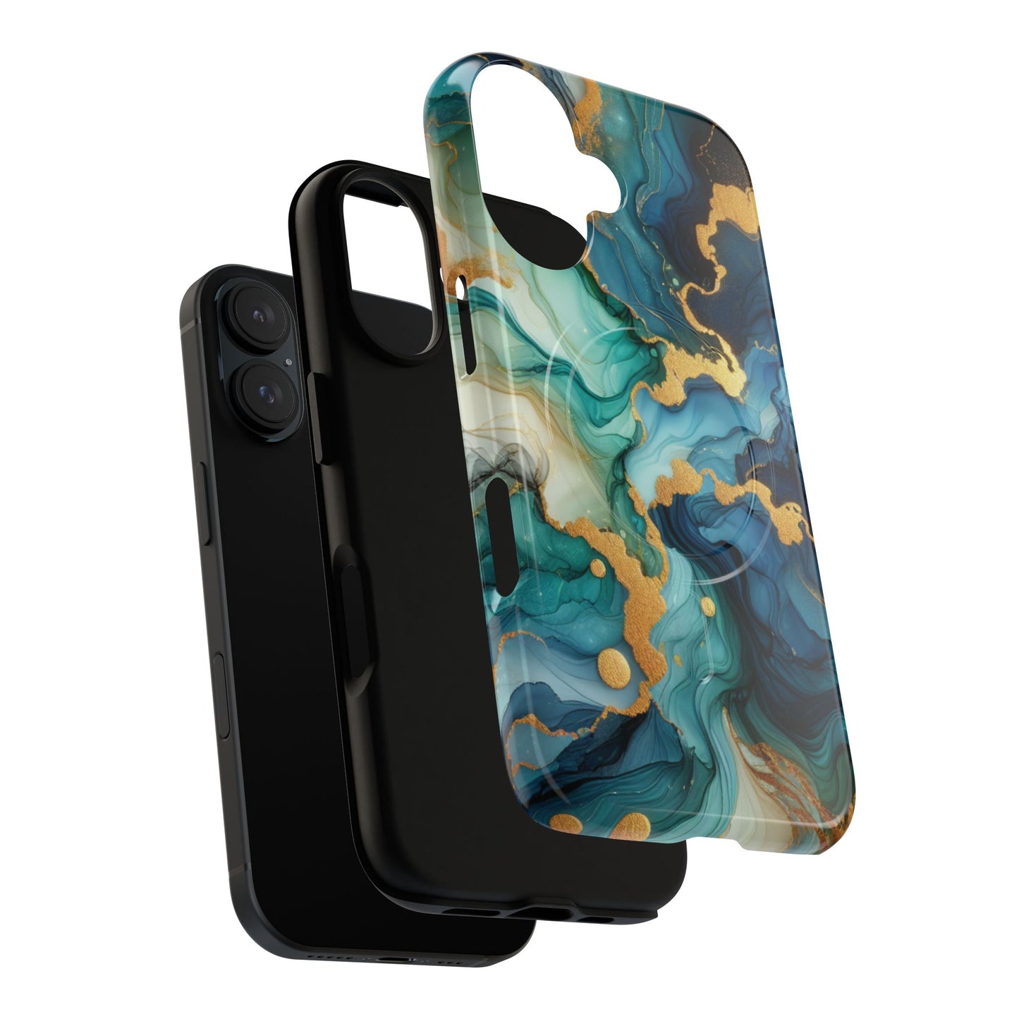 Ocean Quartz Luxe Marble Pattern Tough Magnetic iPhone Case, Phone Accessories, Luxury Gift, Durable iPhone Cover, Unique Design for iPhone Users.