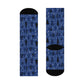 Winter Wonderland Navy Cushioned Crew Socks - Comfortable DTG Print One-Size Style