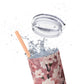 Cherry Blossom Skinny Tumbler with Straw - 20oz Floral Drinkware