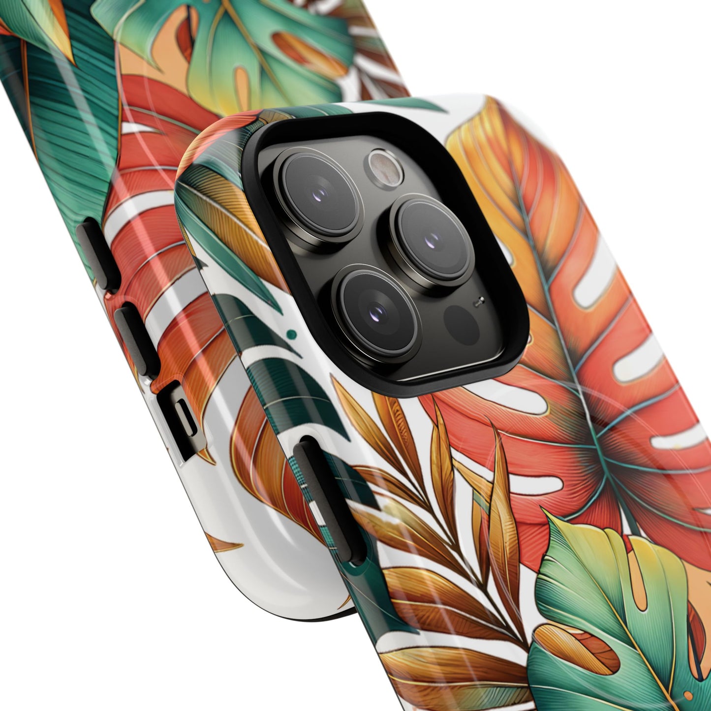 Tropical Monstera Leaf Phone Case - Stylish Tough Magnetic Cases, Floral Protection, Summer Vibe, Gift for Nature Lovers, Trendy Mobile Accessories