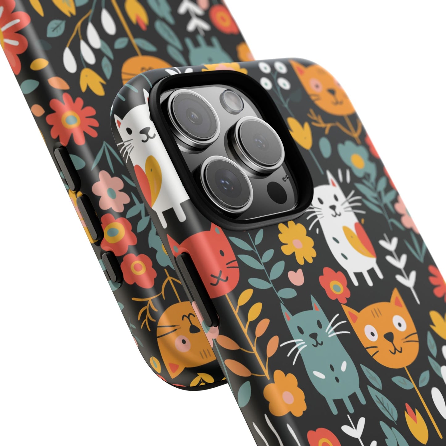 Whimsical Feline Garden iPhone, Samsung or Google Pixel Tough Cases