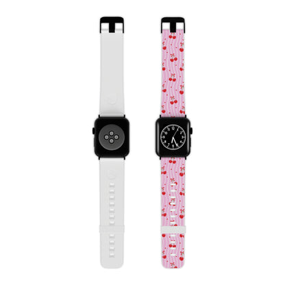 Cherry Blossom Dreams Apple Watch Band — Pink Retro Cherry Silicone Strap